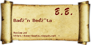 Baán Beáta névjegykártya